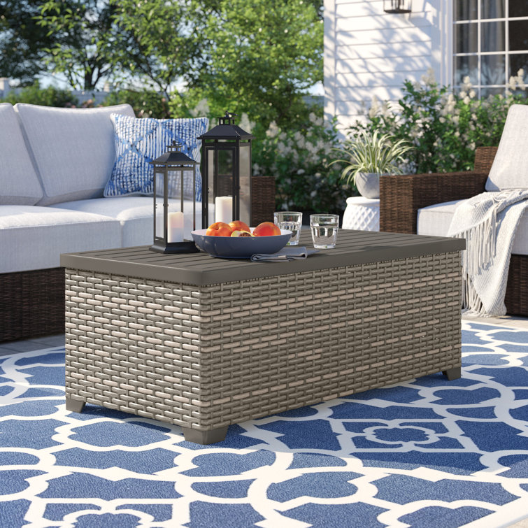 Red Barrel Studio® Zayleigh Rectangular Metal Outdoor Coffee Table ...